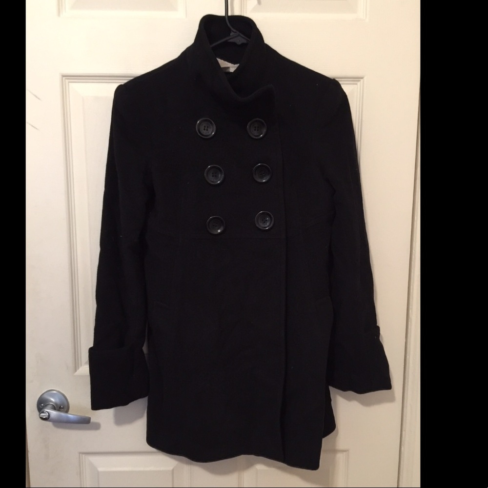 Michael Kors wool blend coat jacket in black